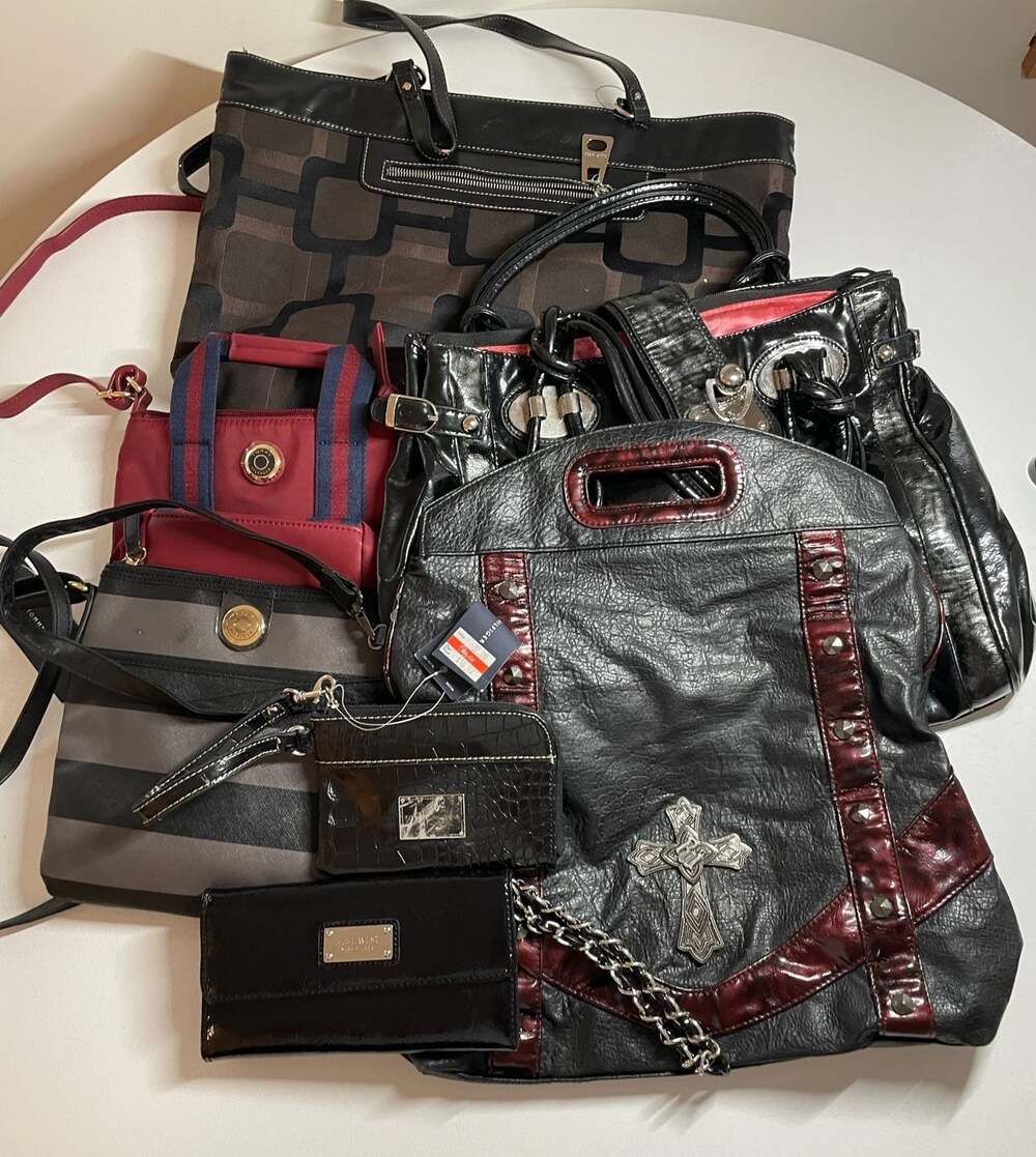 Lot of 7 Women's Handbags and Wallets: Rockawear, Tommy Hilfiger, Nine West